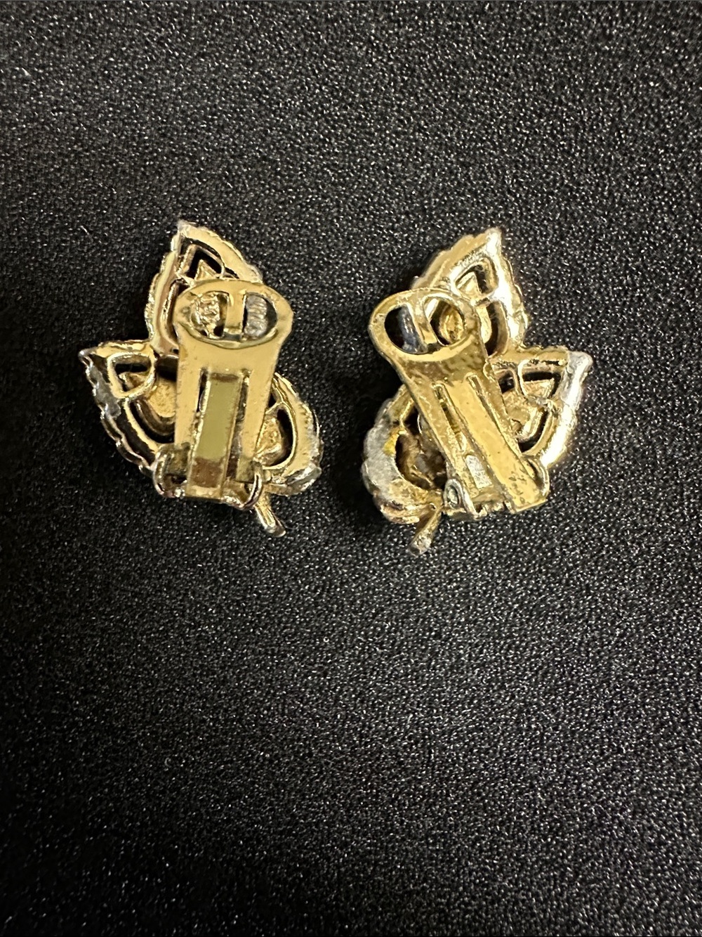 Vintage 1950s P.I.M. Piscitelli Gold Leaf Link Demi Parure Set Bracelet Earrings - Picture 10 of 15